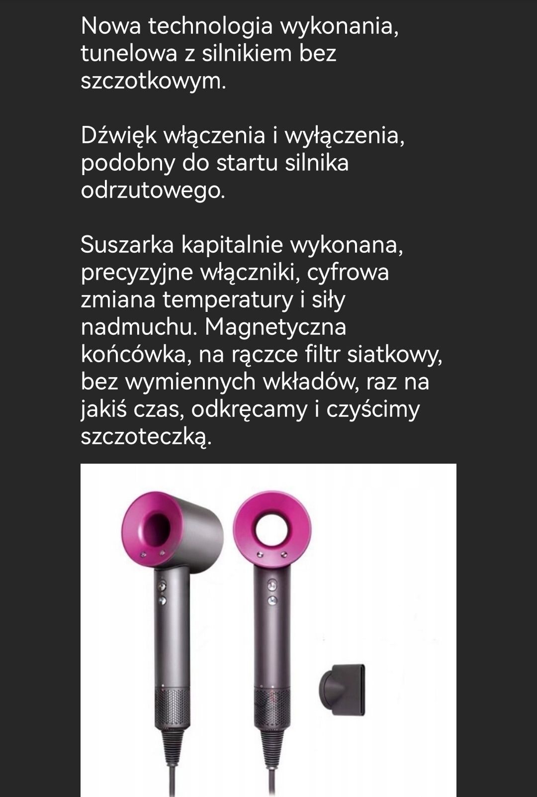 Cyfrowa suszarka do wlosow Super Sonic tunelowa