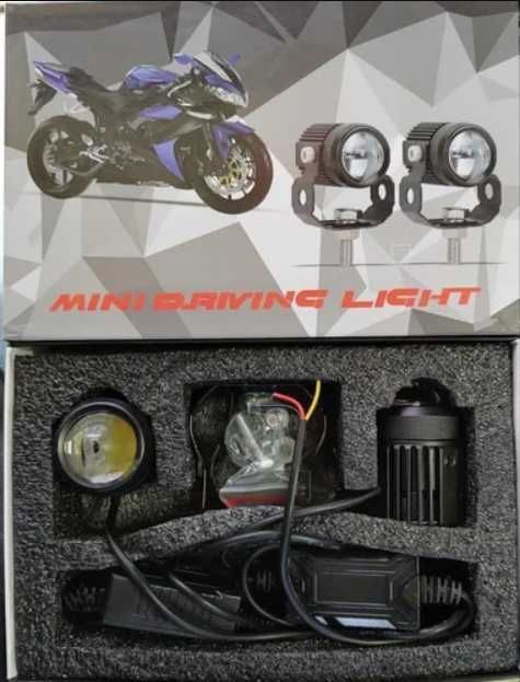 Halogeny motocyklowe LED DUAL COLOR Dalekosiężne Biało-Żółte quad moto