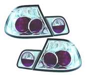 FAROLINS TRASEIROS BMW E46 COUPE 99-03 LOOK LEXUS FUNDO CROMADO