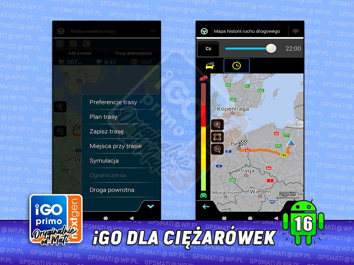 Mapy Nawigacja iGO Nextgen TIR 2025 Ciężarowki ANDROID 14 15 16 Radary
