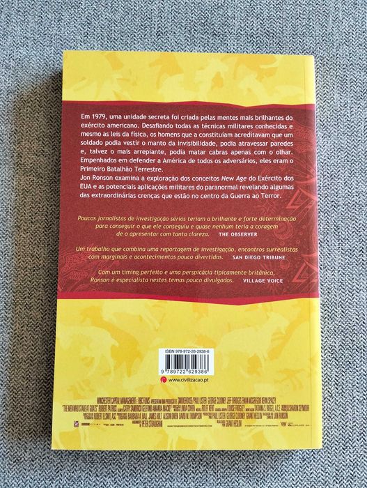 Livro "Homens que matam cabras só com o olhar" Jon Ronson