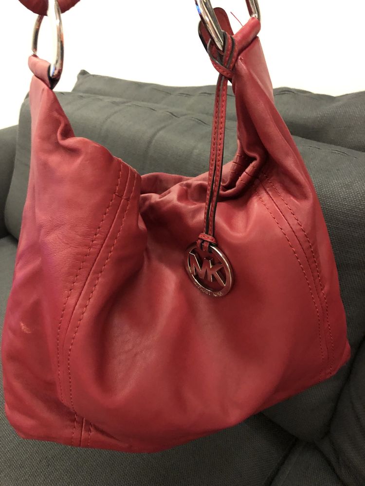 Mala em couro vermelho, Michael Kors