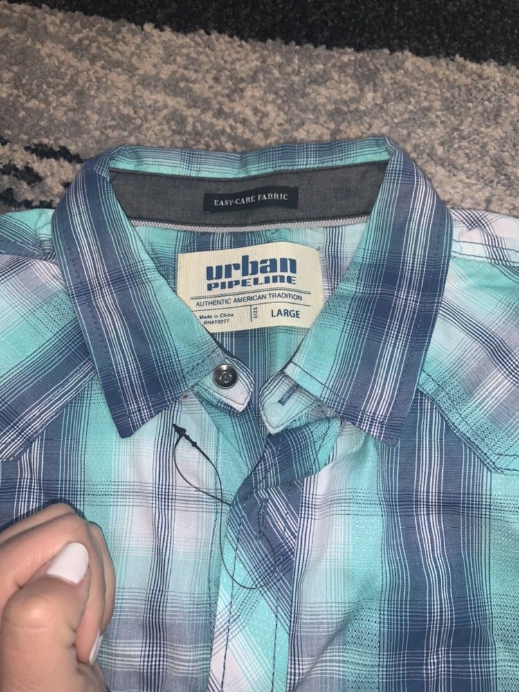 Мужская НОВАЯ рубашка с коротким рукавом сорочка Urban Pipeline разм L