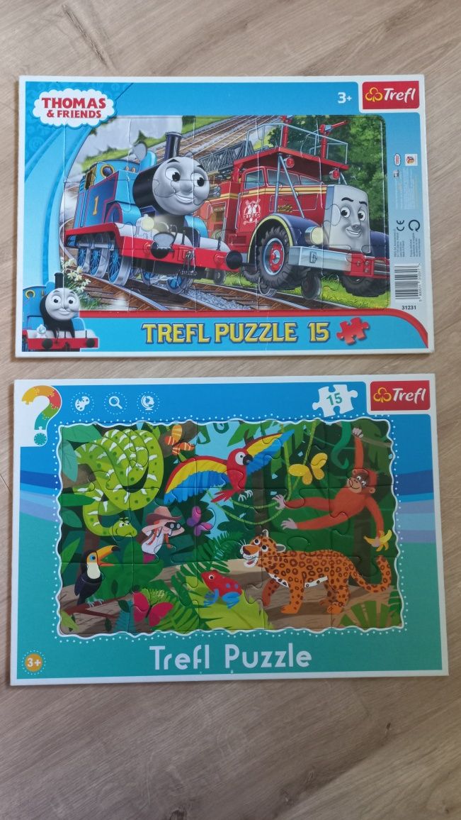 2x puzzle Trefl 15 elementów wiek 3+