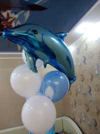 Дельфин фольгированный для надувания гелием