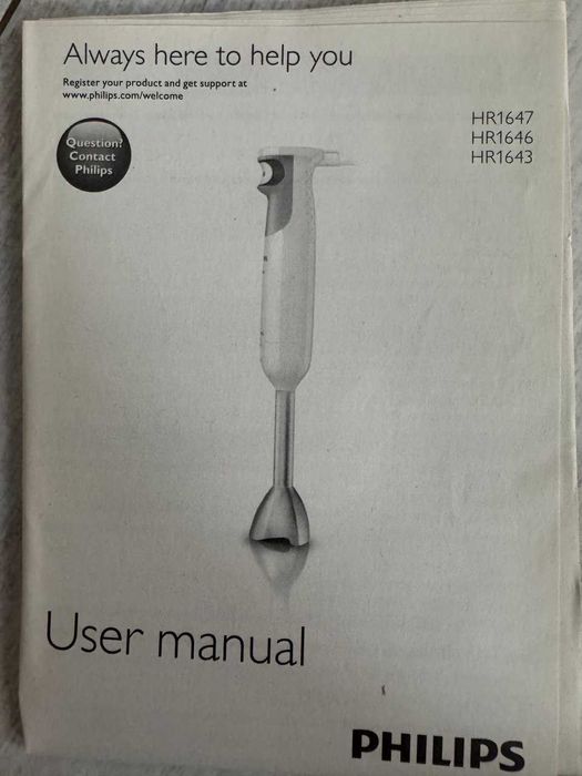 Занурюваний блендер, погружной блендер, Philips, HR1643/00