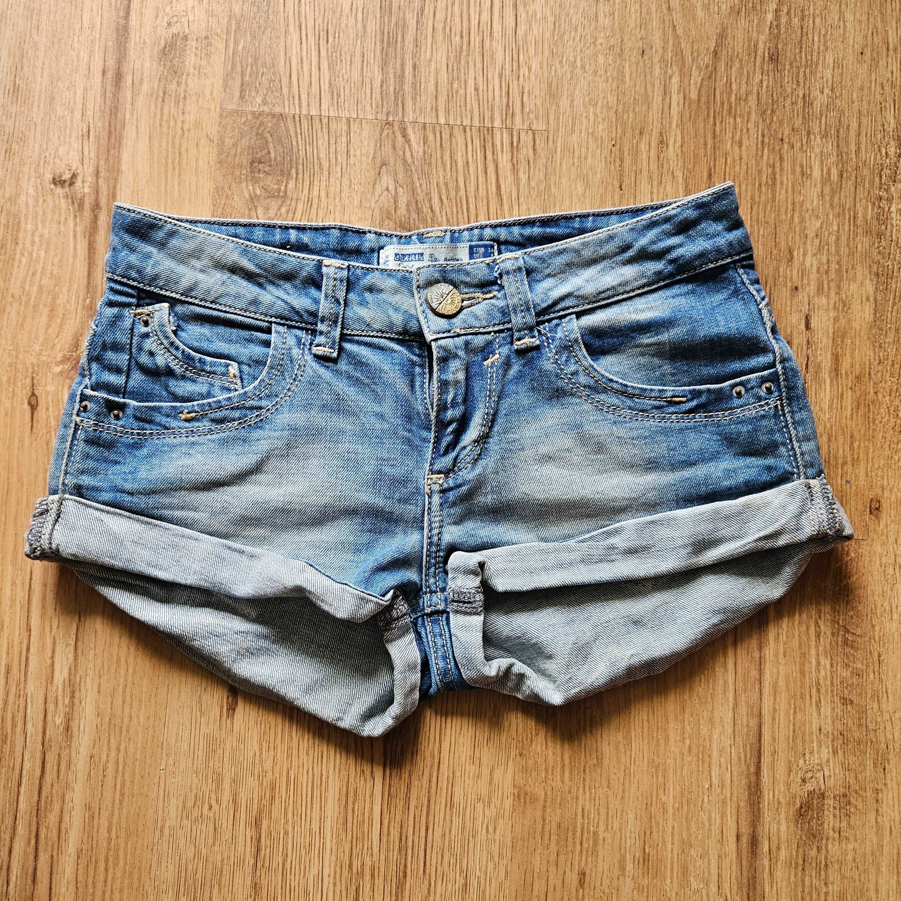 Spodenki, szorty jeansowe damskie niebieskie 34 Bershka NOWE