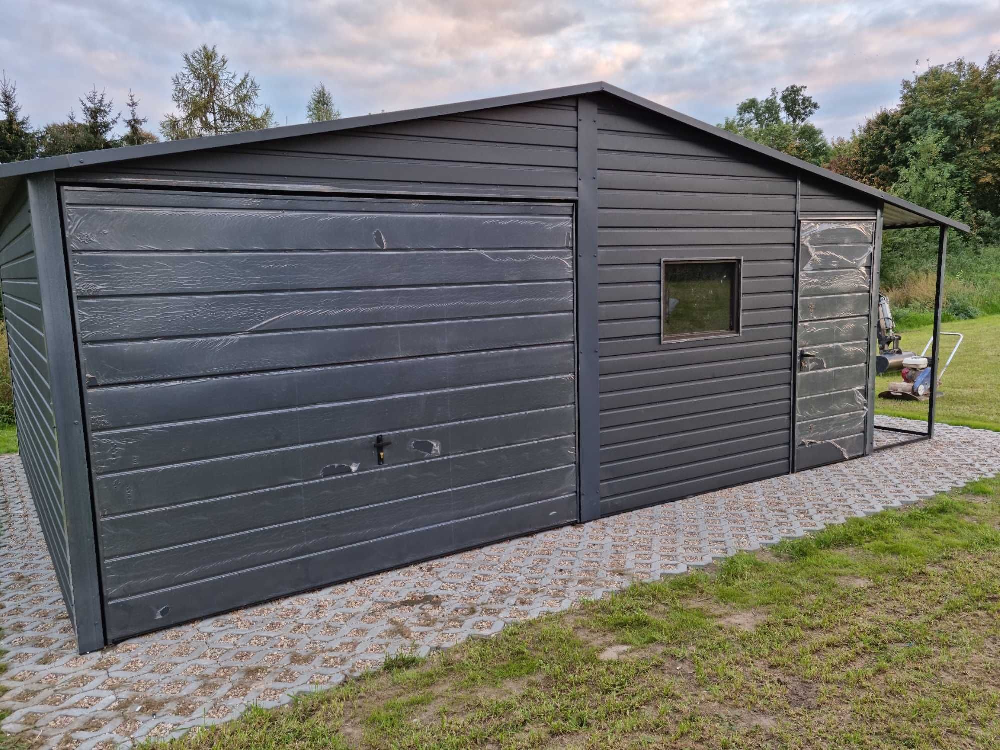 Garaż 4x5,5 plus 1,5m wiaty OKAZYJNA CENA, profil ocynk