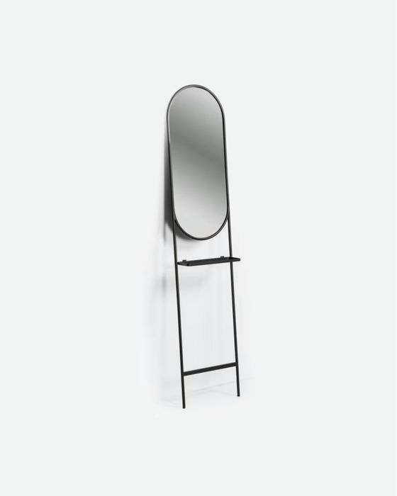 Lustro Kave home Zelma stal czarna 41 x 184 cm