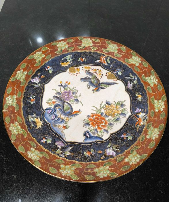Prato Decorativo, de porcelana japonesa, Satsuma, 40cm