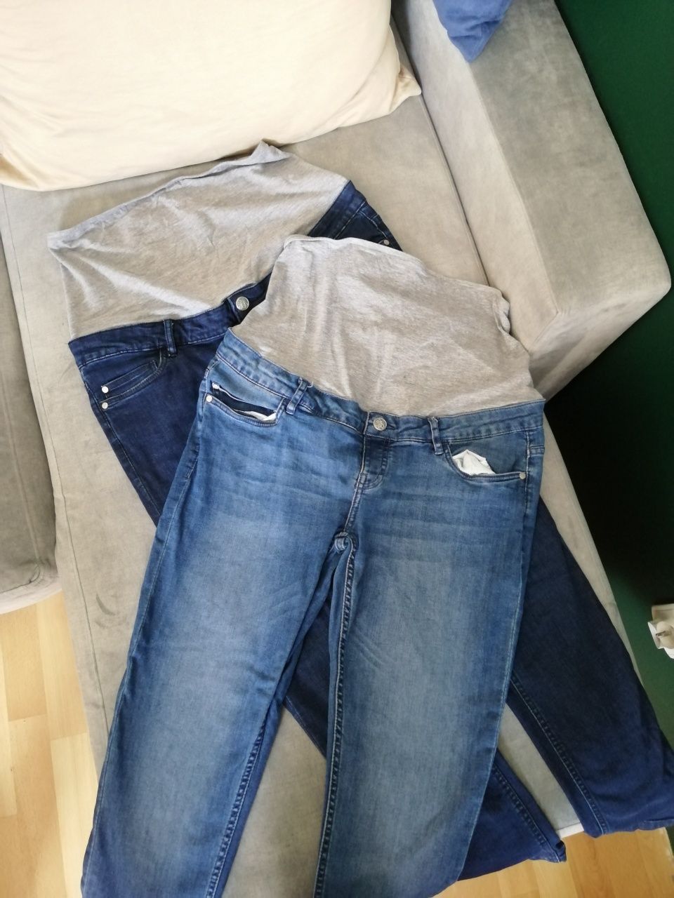 Spodnie ciążowe jeansy oraz materiałowe
