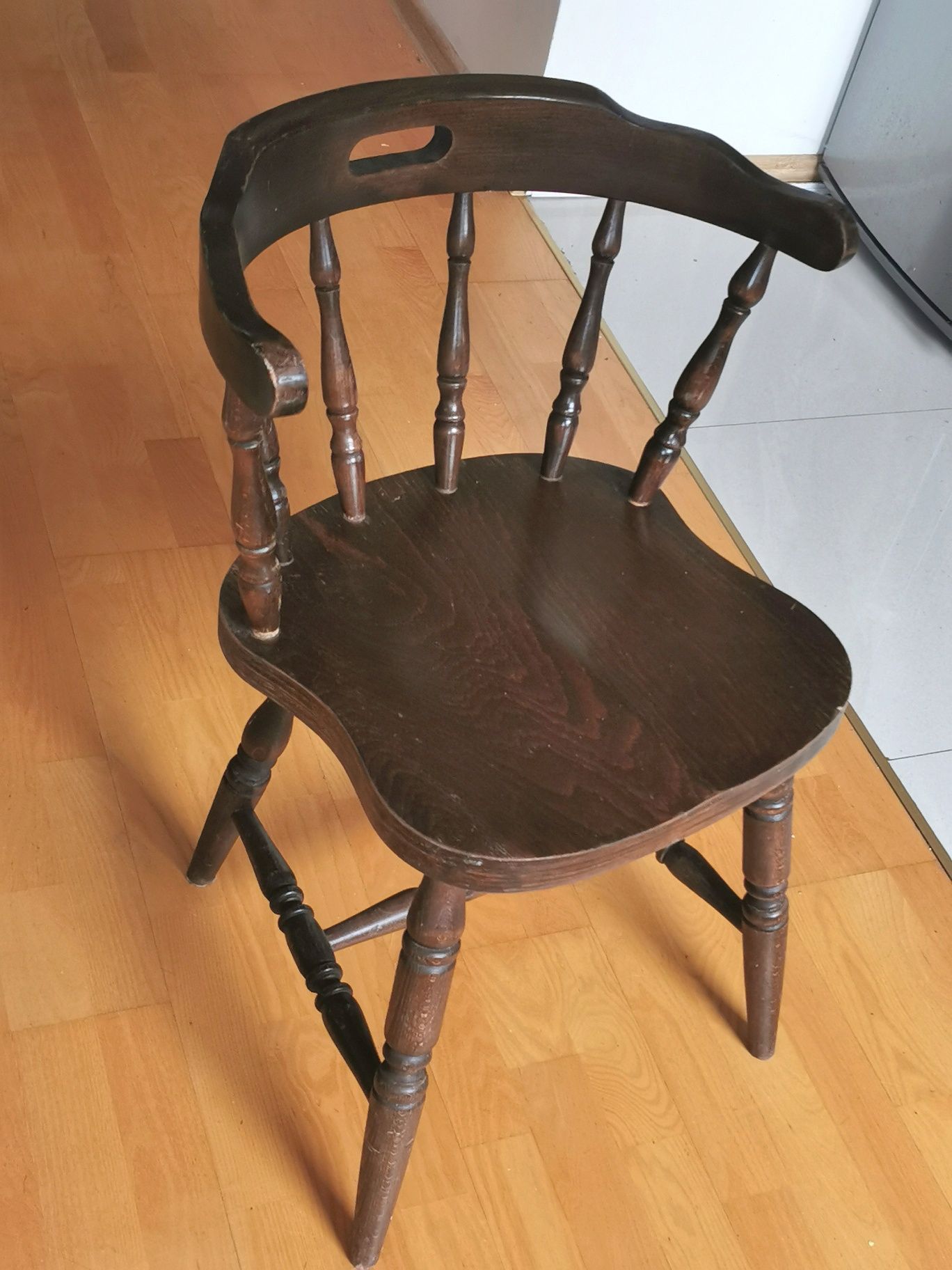 Stylowe dębowe krzesła/foteliki - 4 szt.