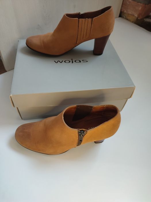 Botki damskie firmy Wojas roz 40, karmelowe , skóra naturalna