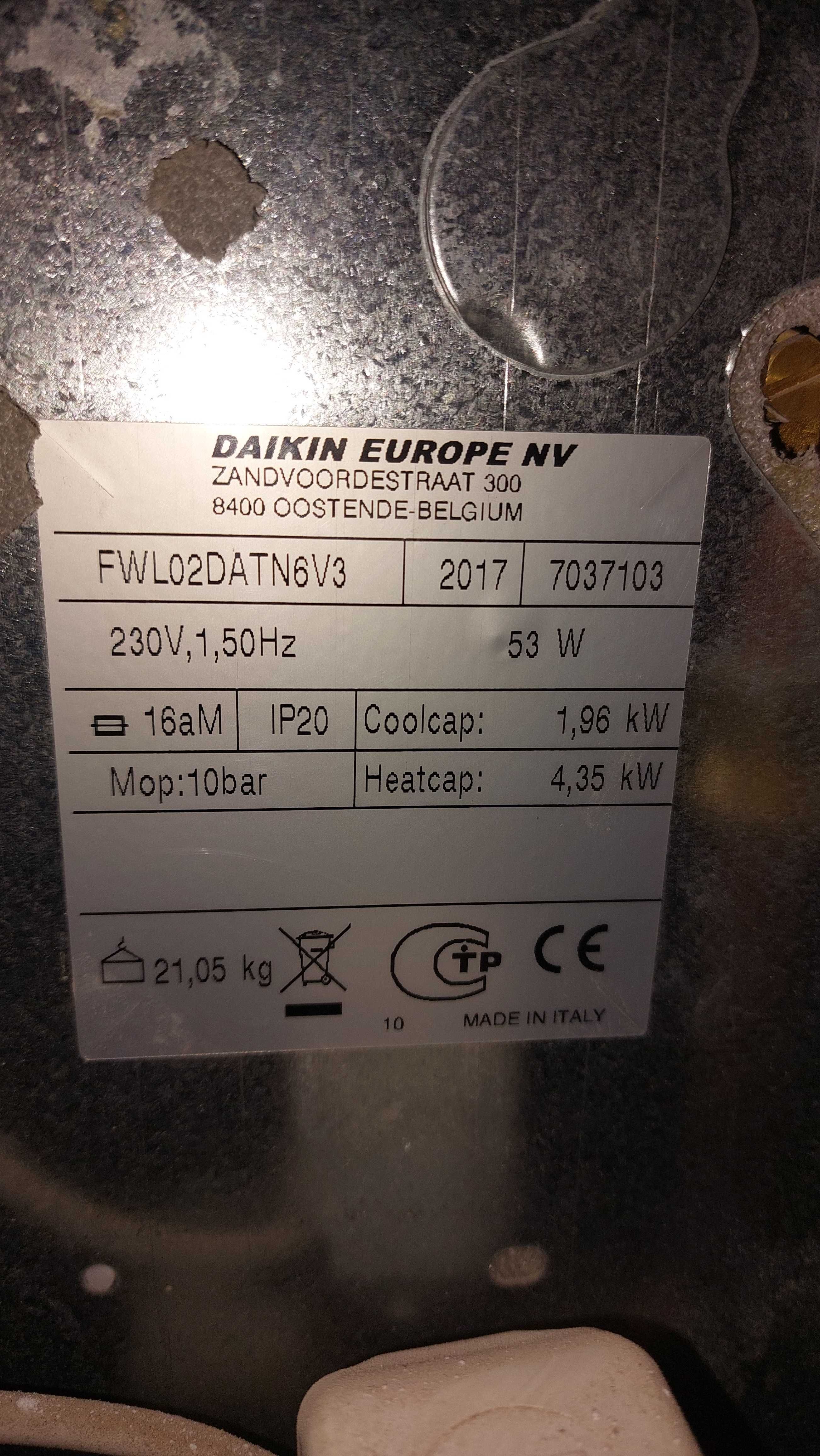 Klima konwektor DAIKIN FWL 02DTN 6V3 nie używany,testowy