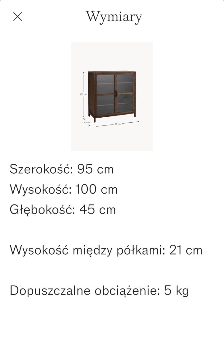 Witryna z drewna jodłowego Marl