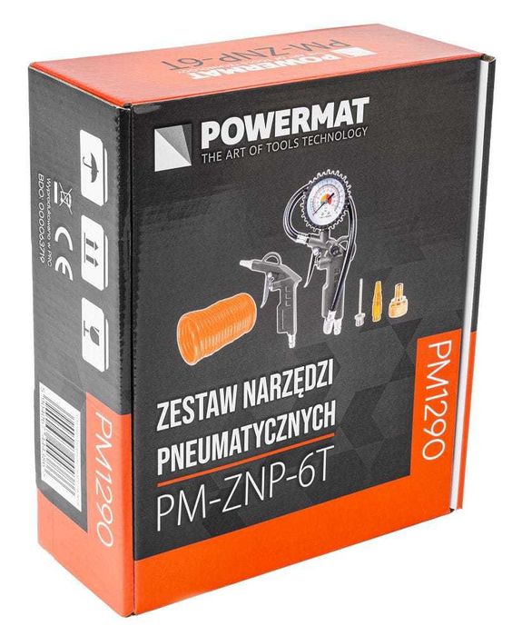 POWERMAT Zestaw Narzędzi Pneumatycznych Sprężarki Akcesoria 6el PM1290