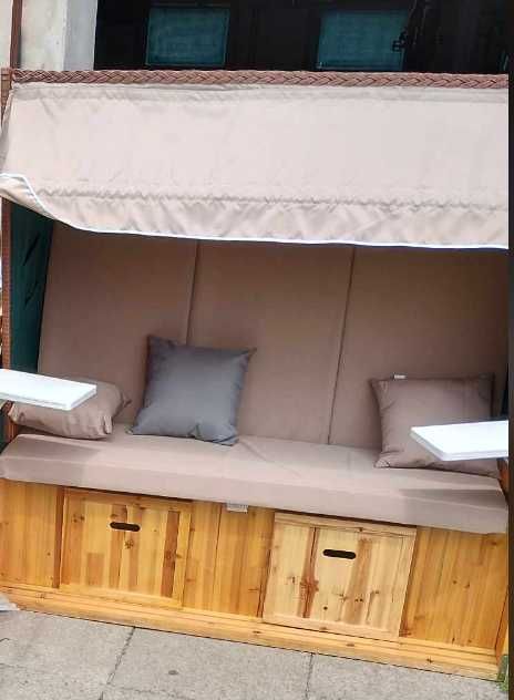Kosz plażowy na plaże ogrodowy 2 osobowy 120 cm pokrowiec gratis
