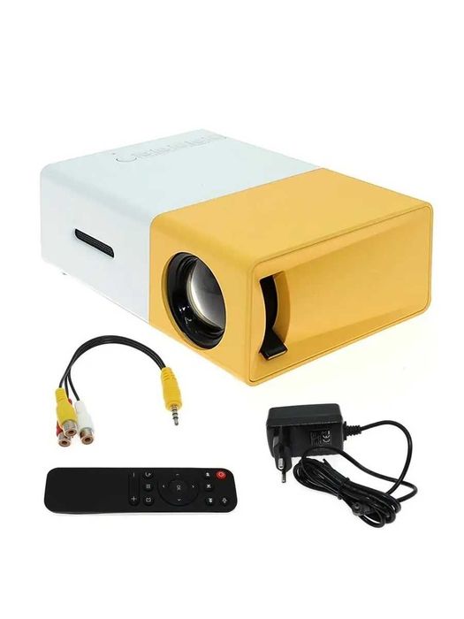 Длмашній проектор YG300 з динаміком White-Yellow