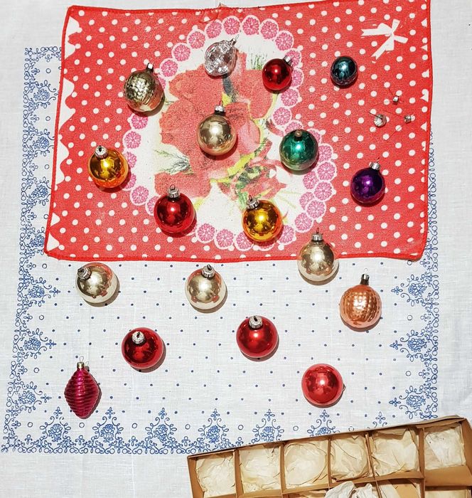 Старые стеклянные ёлочные игрушки СССР