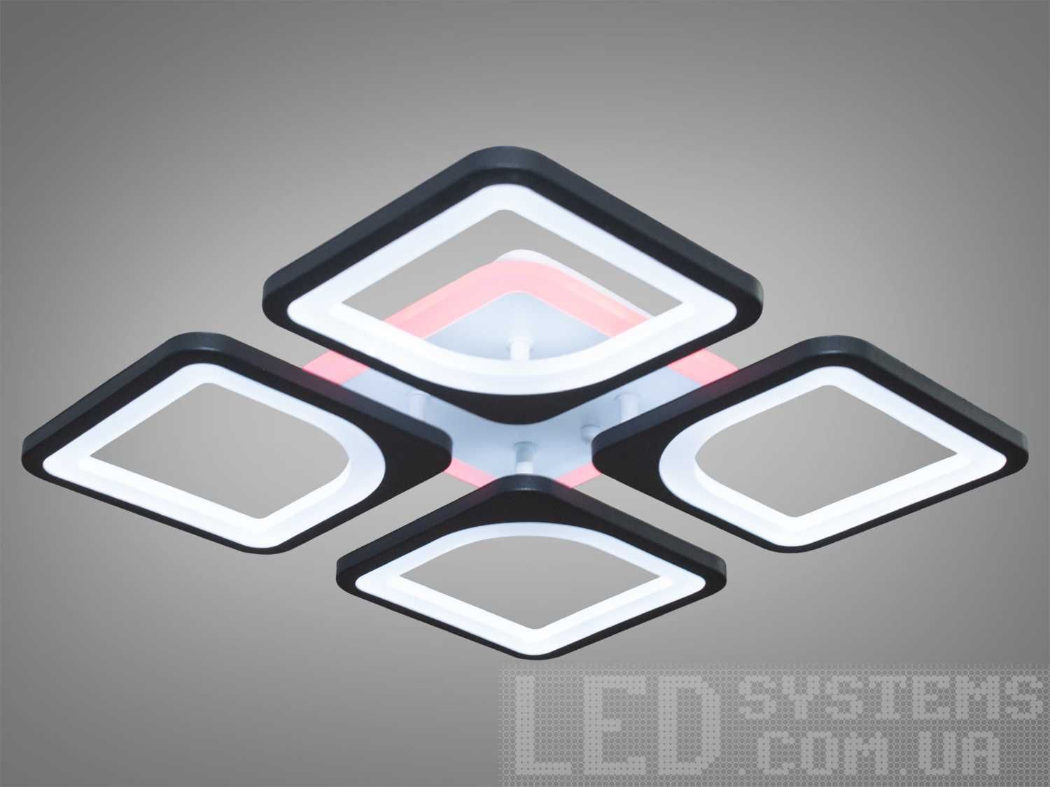 Стельова LED-люстра з кольоровою підсвіткою, 75W на 10кв.м S8060/4BK