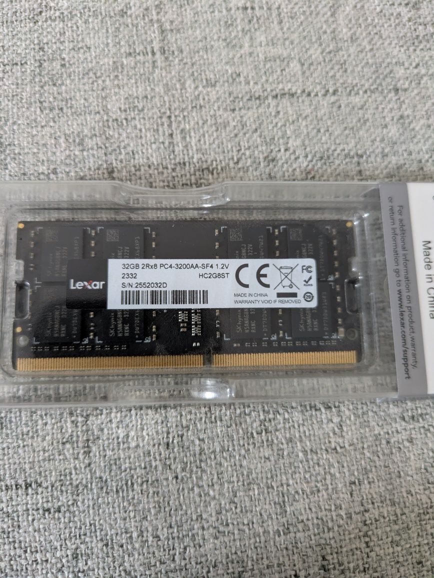Lexar 32gb ddr4 3200mhz. Do laptopa 1 kość
