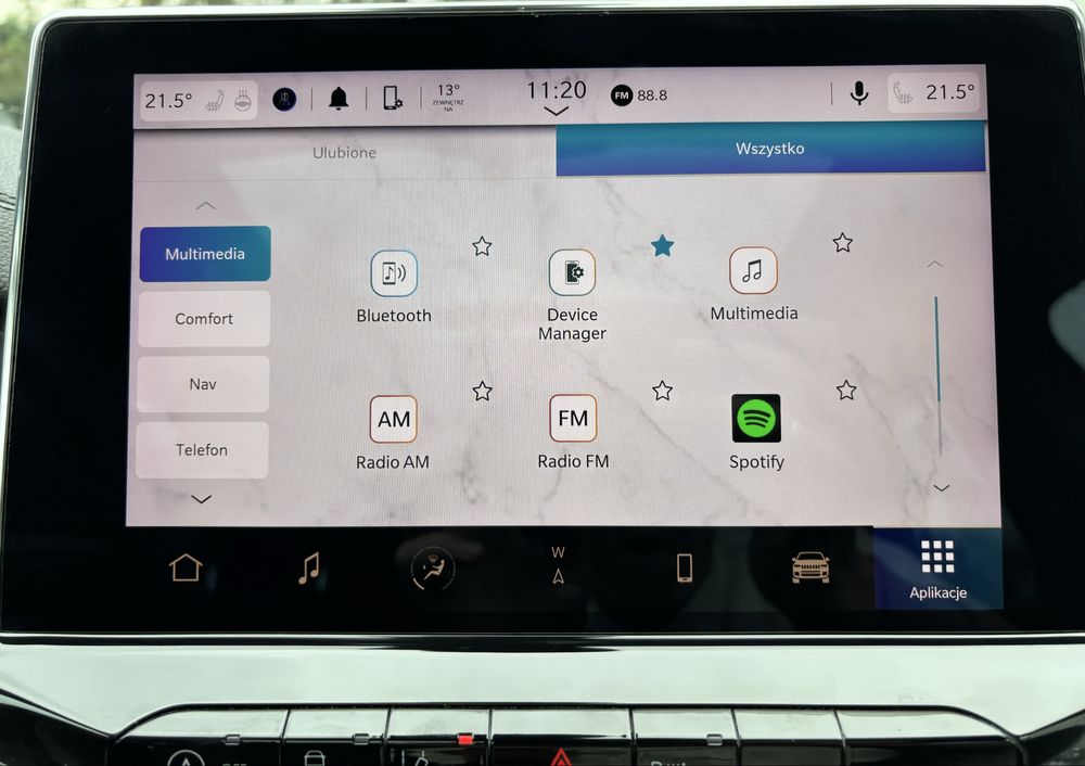 Jeep Compass radio uconnect 5 polski mapy lektor aplikacje youtube