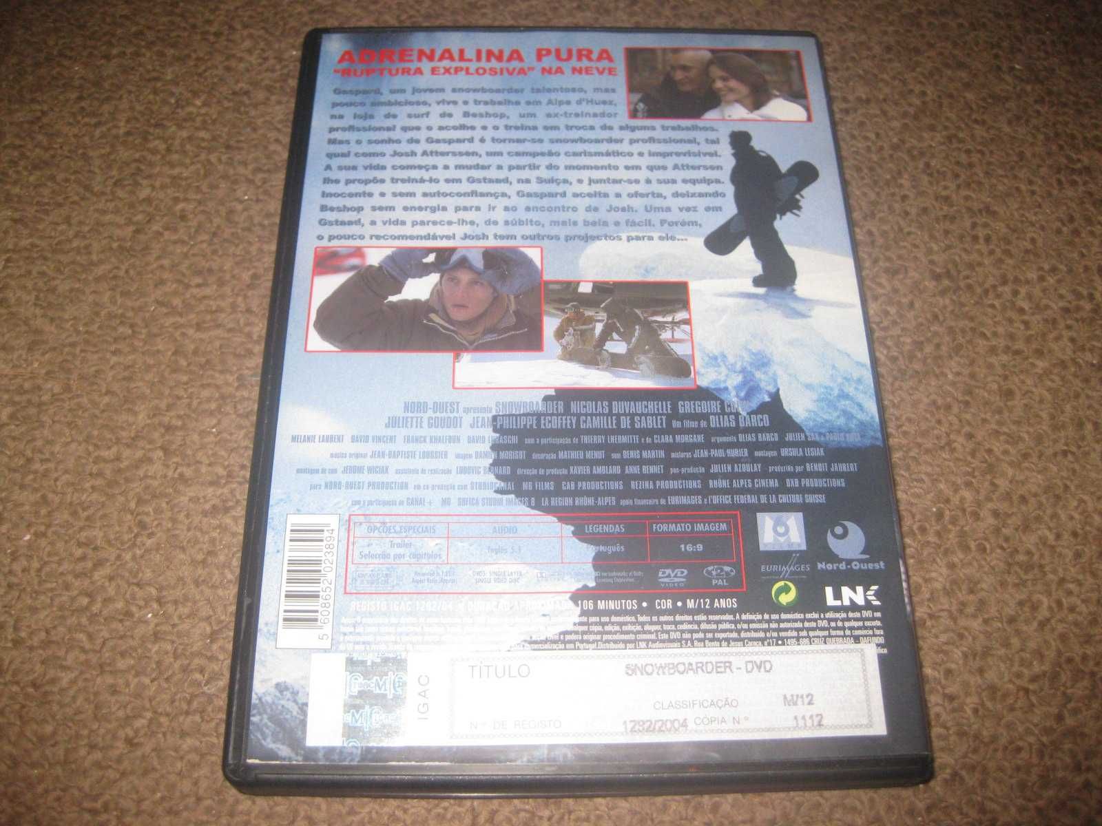 DVD "Snowboarder" com Nicolas Duvauchelle/Raro!