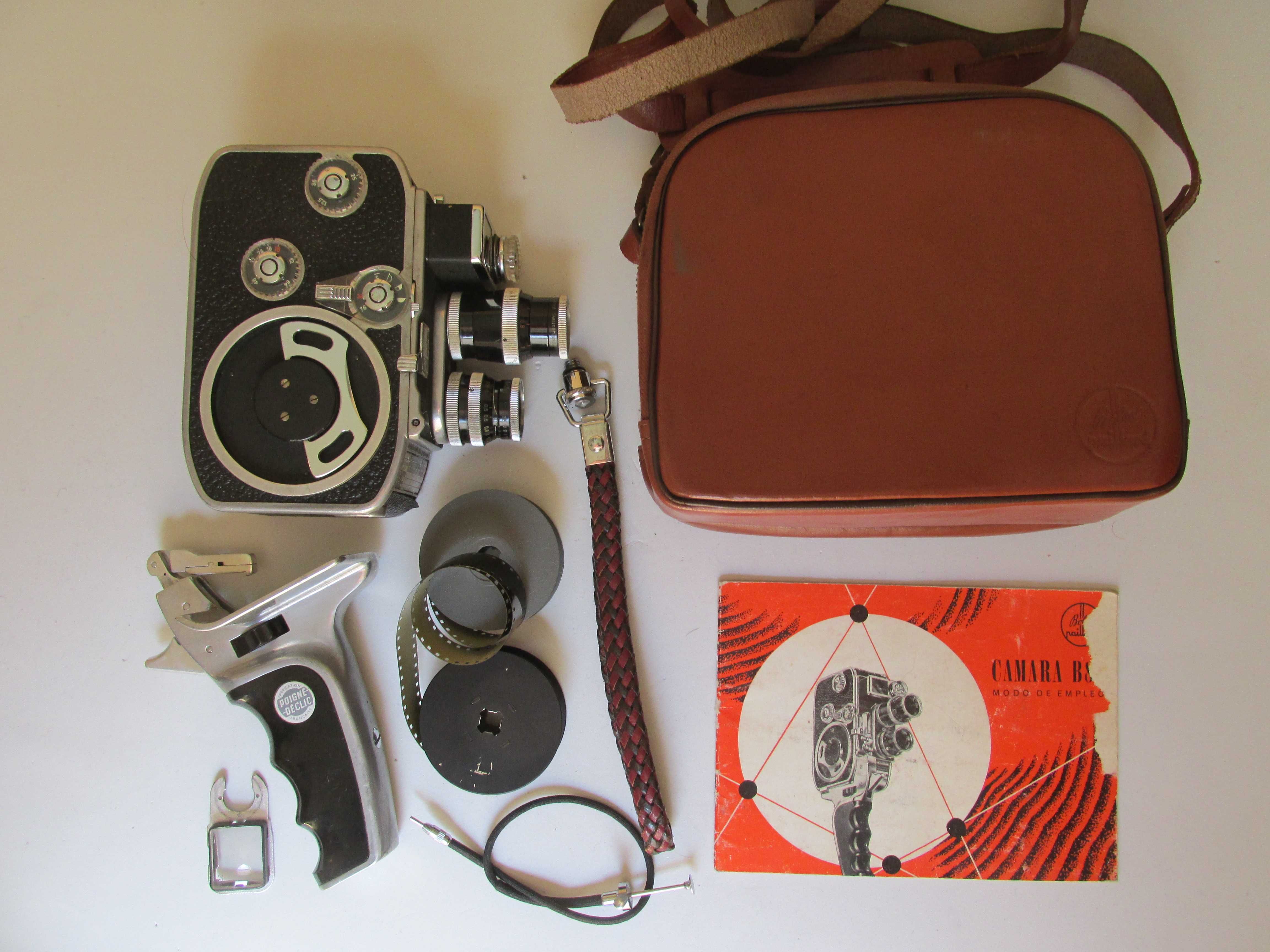 Máquina de filmar Bolex Paillard B 8 L de 1958, mais 6 acessórios