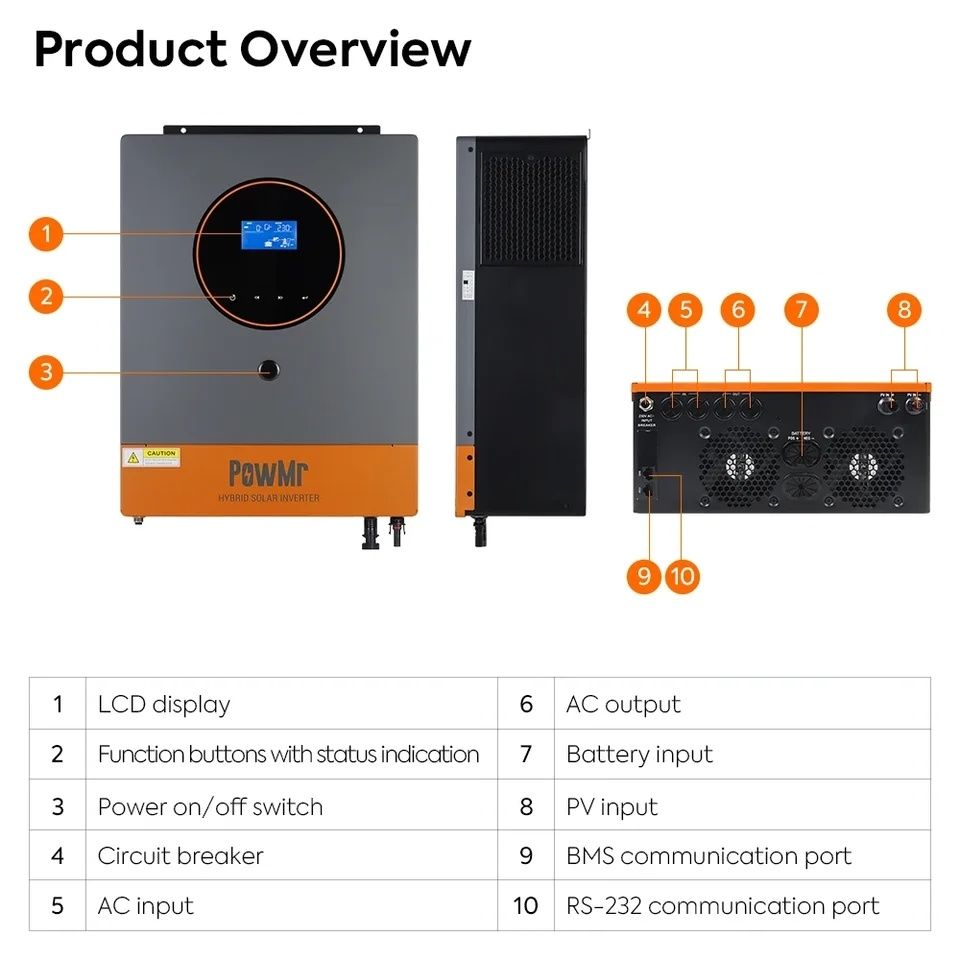 Inwerter falownik off Grid 6,2kW/48VDC, PV450VDC