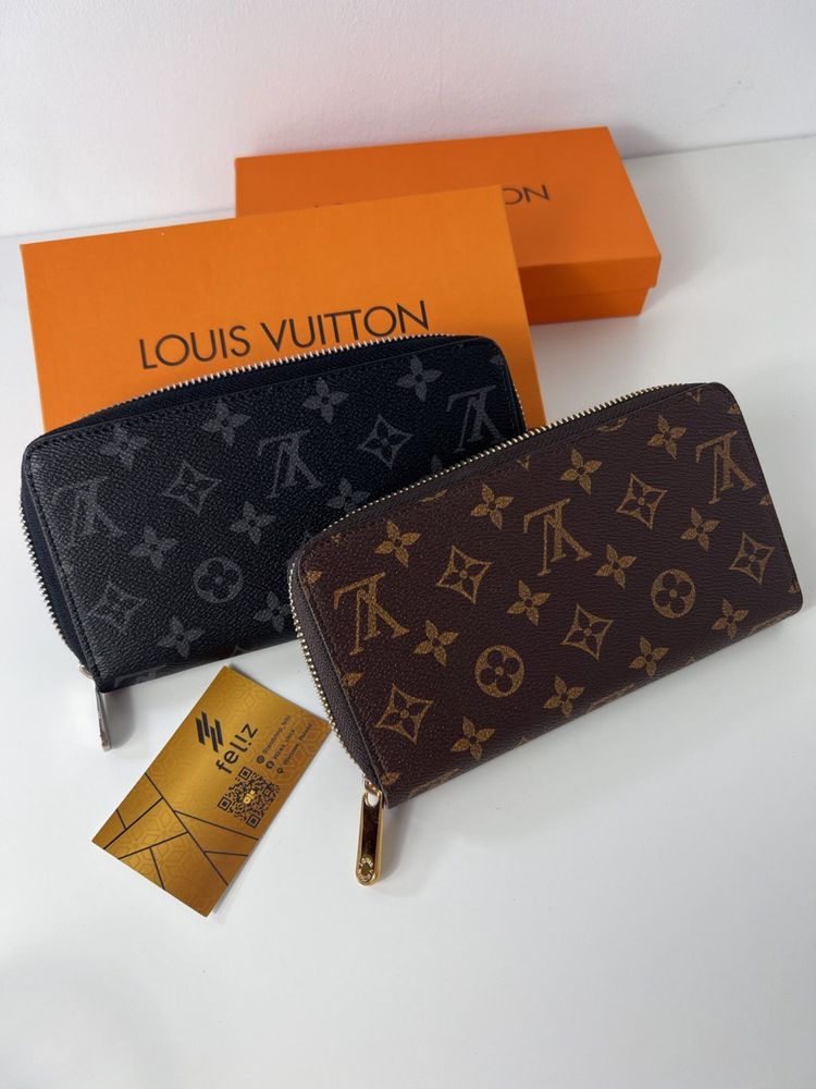 Portfel skórzany Louis Vuitton monogram skóra naturalna duzy LV