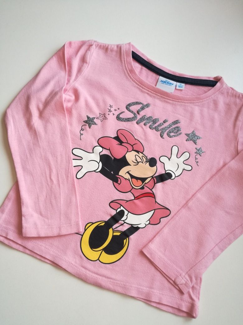 Różowa dziewczęca bluzka Minnie Mouse Disney r. 98