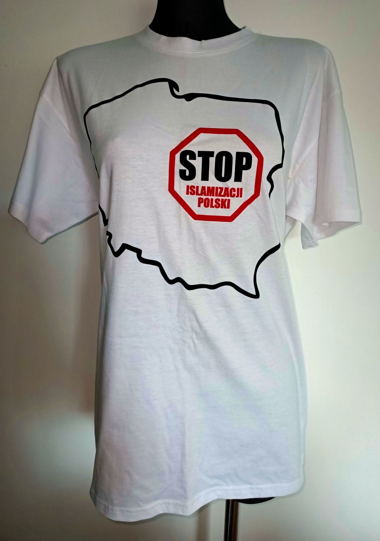 Koszulka patriotyczna, t-shirt -Polska r.L biała