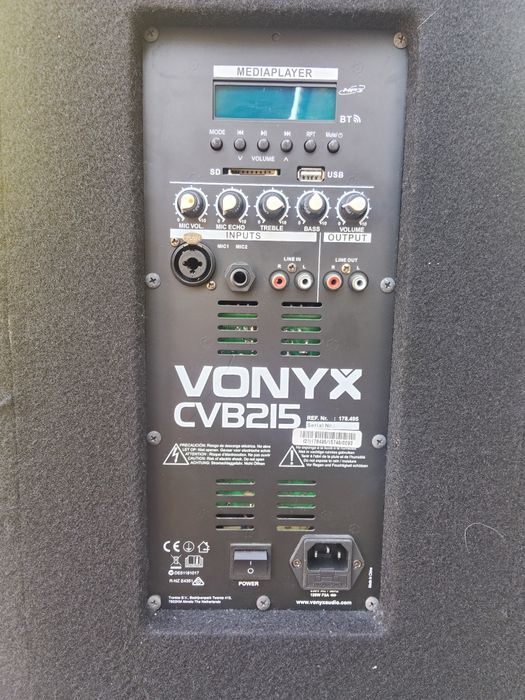 Kolumna aktywna 2x15'' z Bluetooth MP3 1600W Vonyx CVB215
