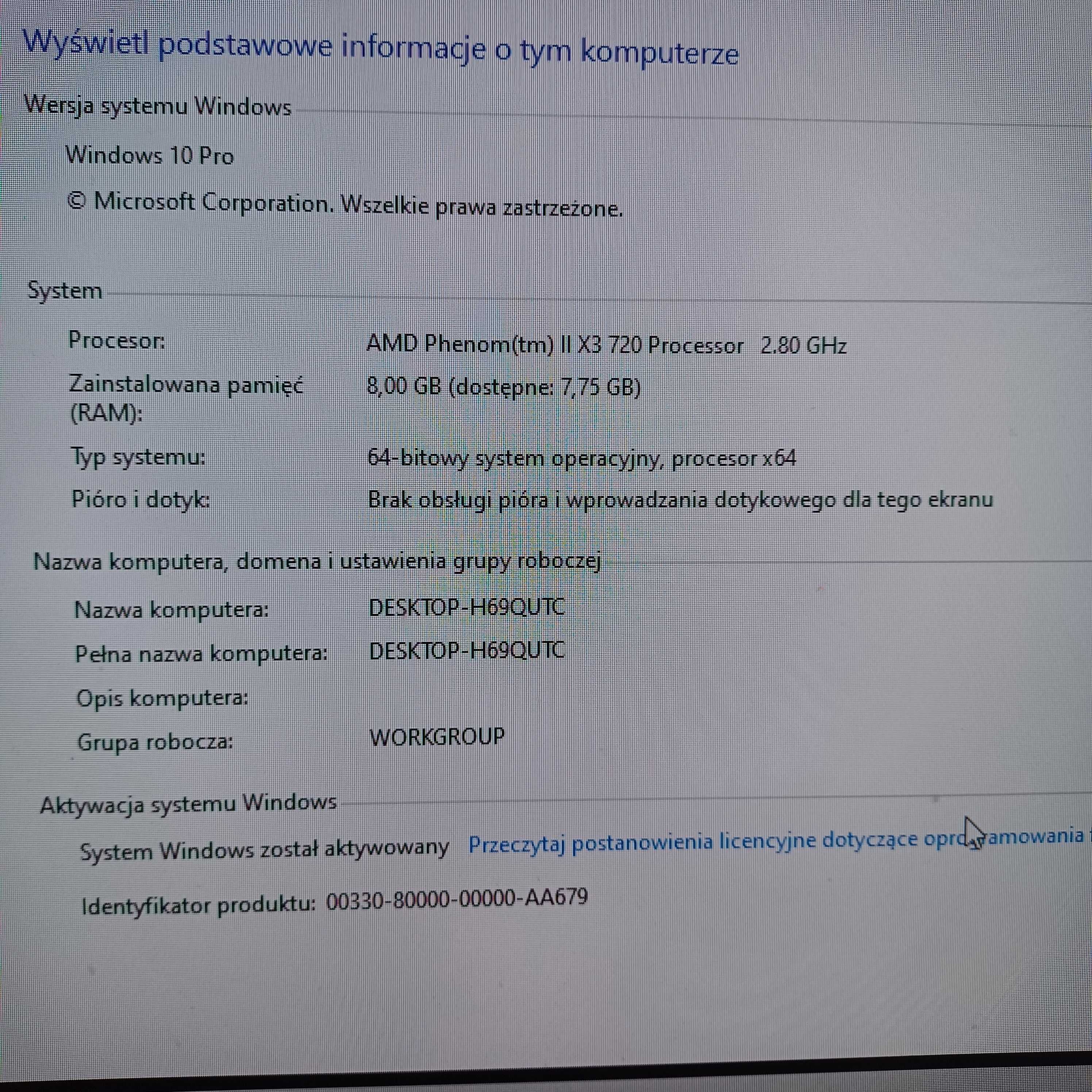 sprzedam komputer AMD II X3 720