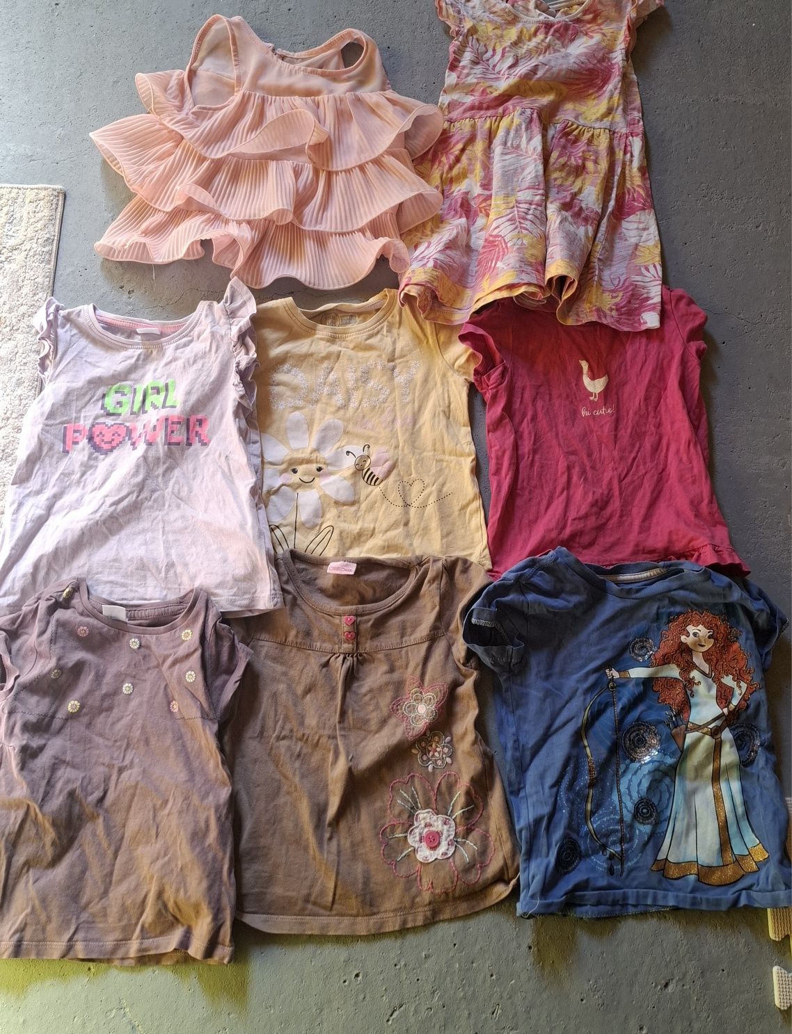 Zestaw bluzki koszulki tshirt sukienka 104
