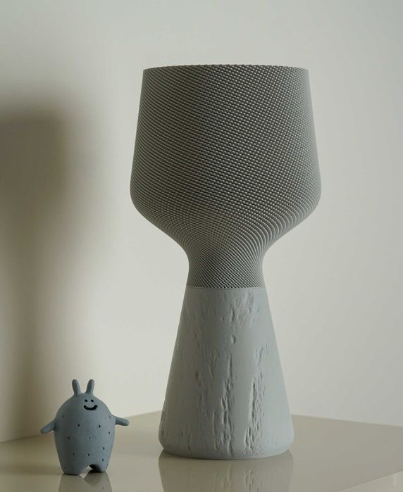 Lampa stołowa CALIZ M - szary kam./szary - polska produkcja