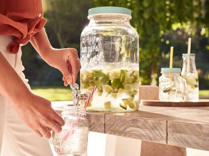 Ernesto home Szklany dozownik do napojów z kranikiem 5,6 l
