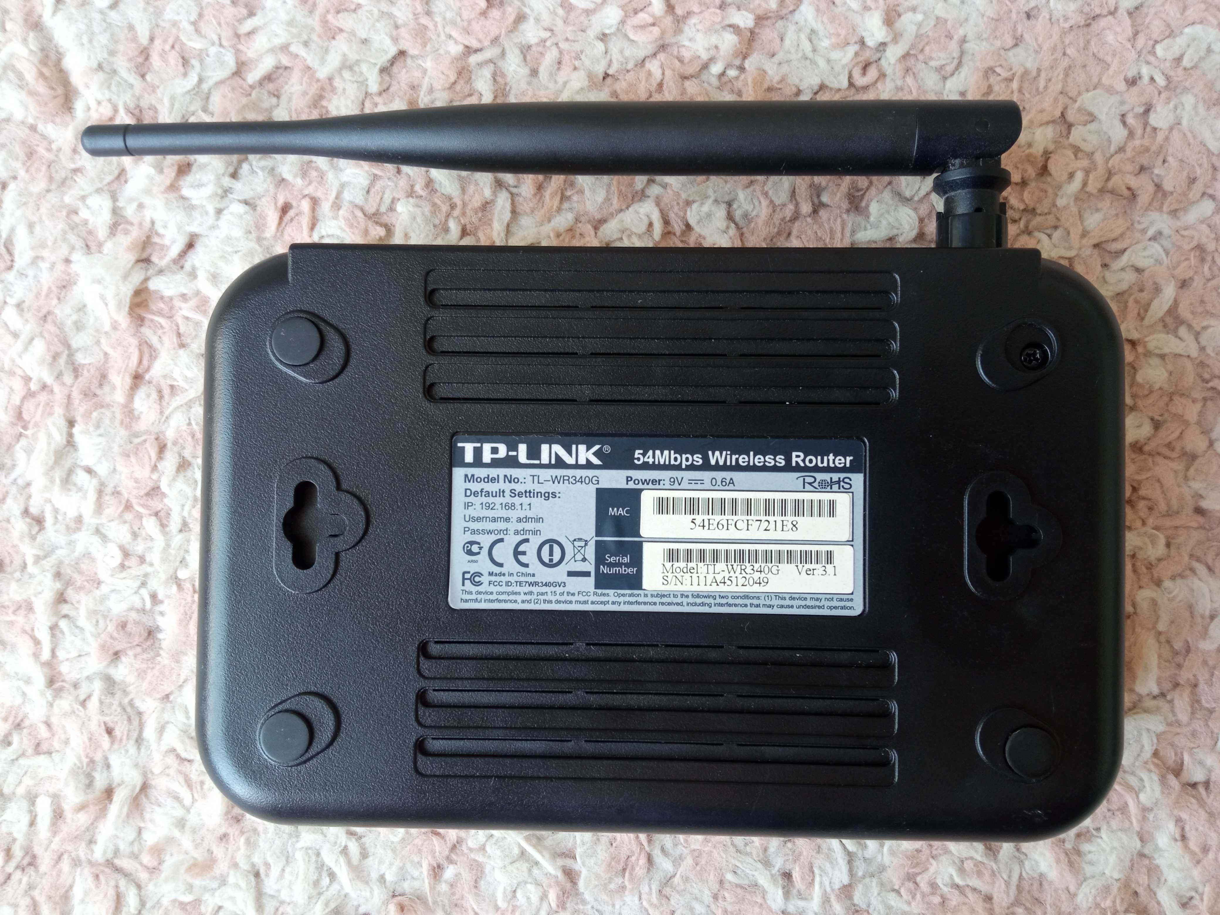 Router TP LINK model TL-WR340G