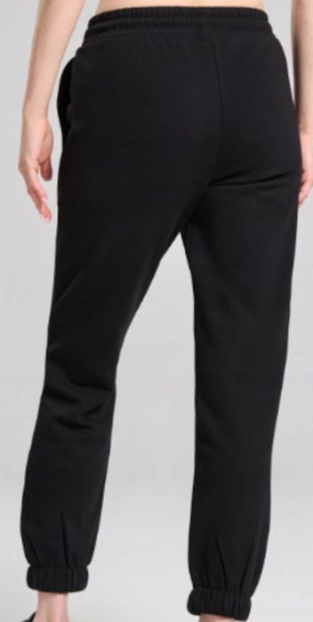 spodnie dresowe z mankietami damskie joggery czarne modne s