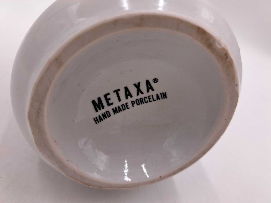 Butelka porcelanowa na metaxę karafka z korkiem kwiaty liście