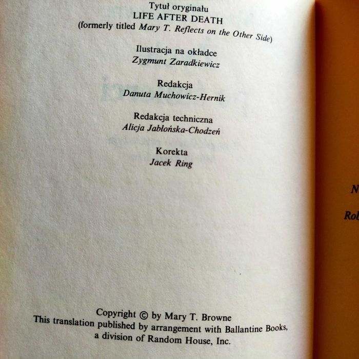 "Życie po śmierci ". Mary T. Browne