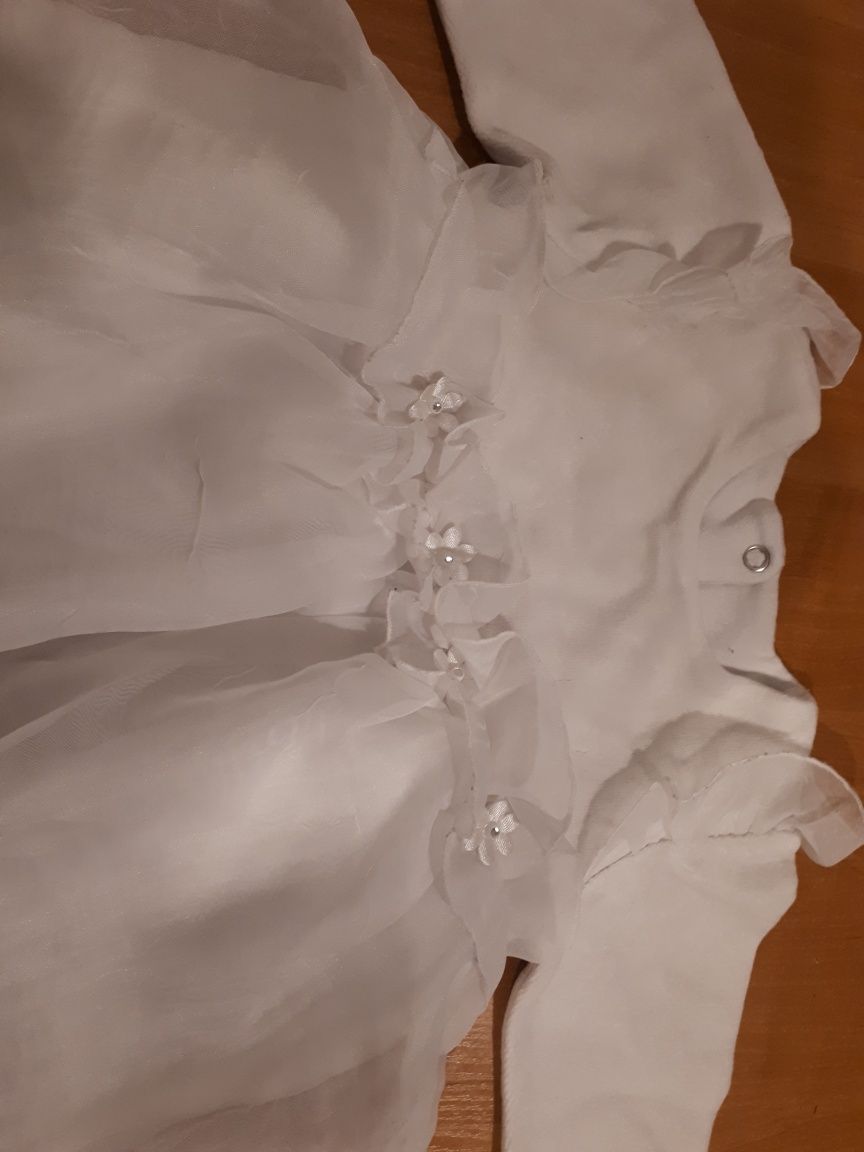 Sukienka biała chrzest 62 68