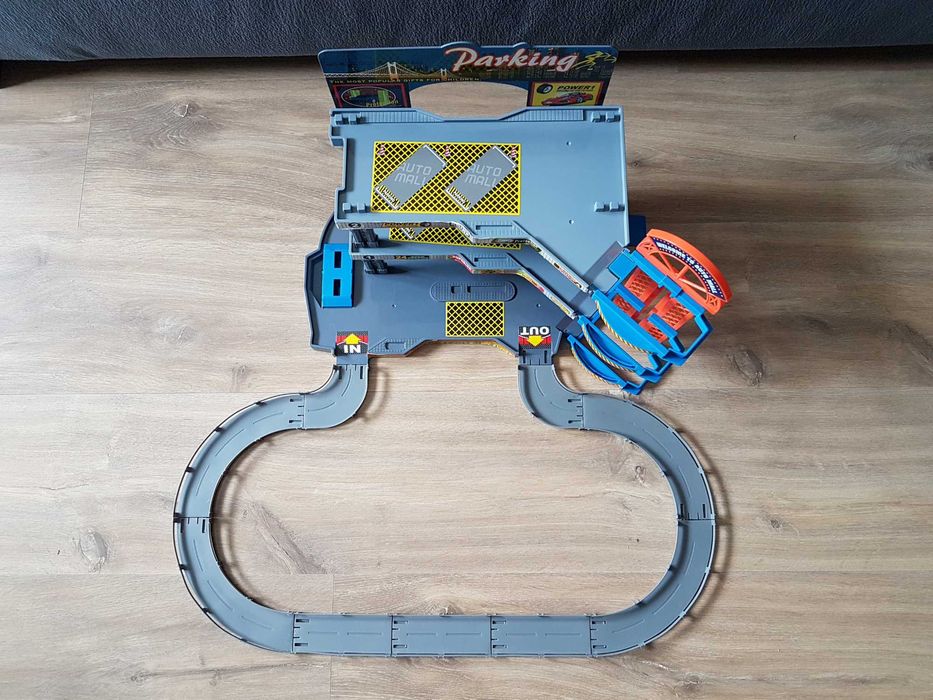 Duży parking 3 poziomy garaż winda droga ulica tor KidLand 56,5x50x27