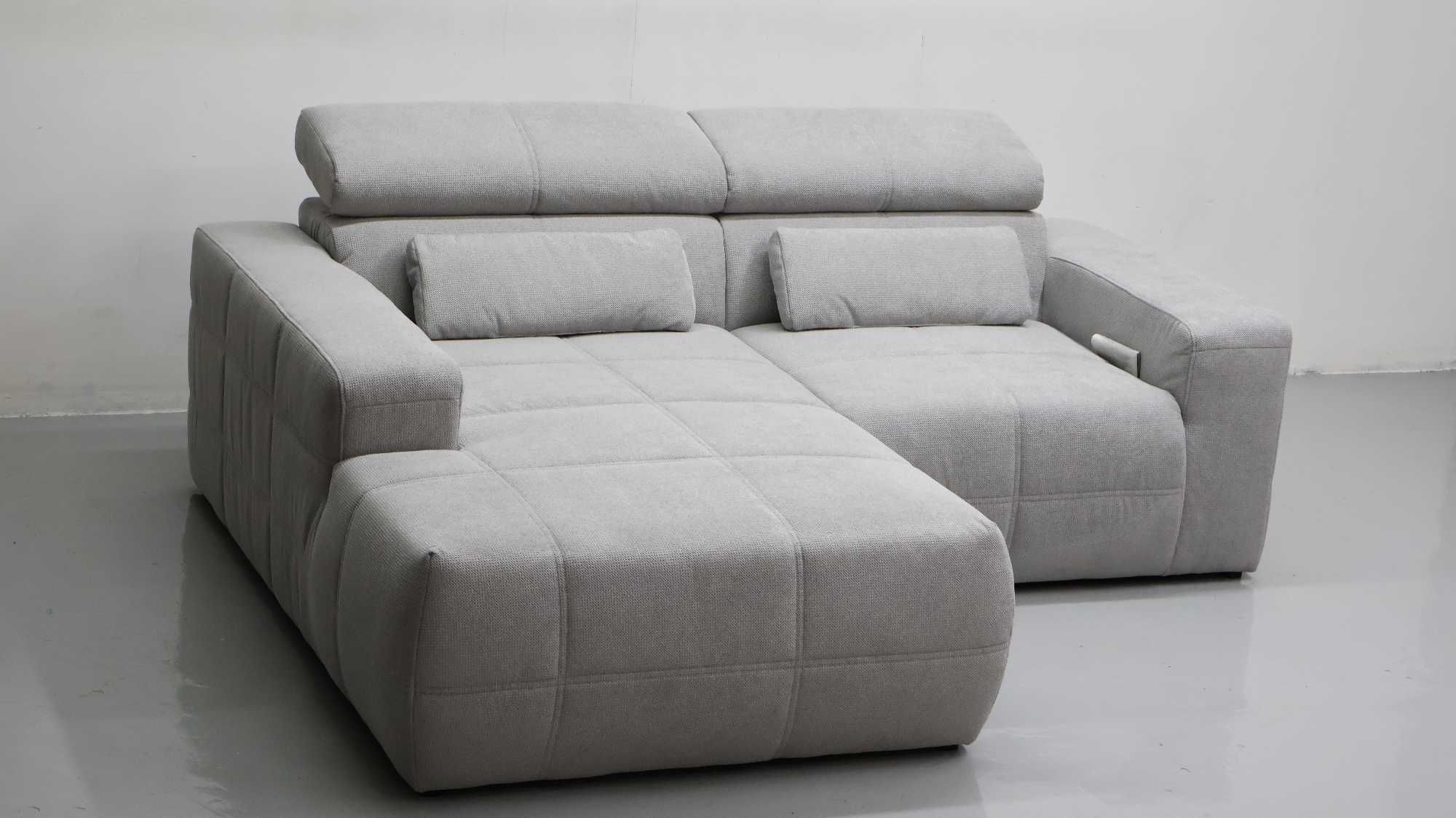 TAW DESIGN narożnik regulowane zagłówki rogówka sofa kanapa SZARA tkan