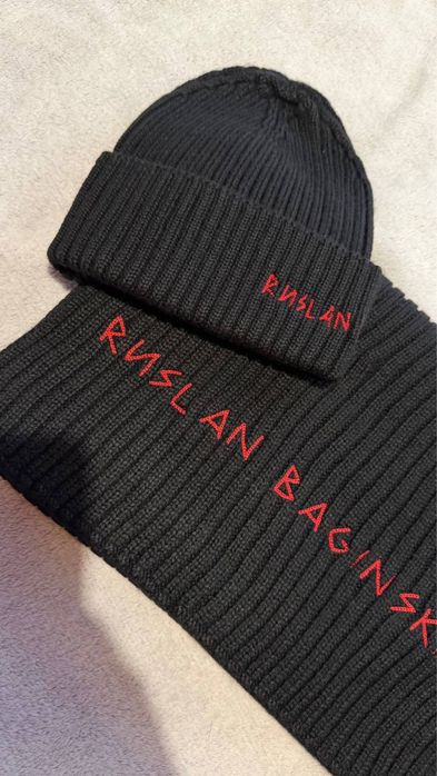 Шапка чорна рожева RB Ruslan Baginskiy  Руслан Багинский Багінський