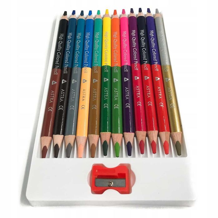 ASTRA Kredki ołówkowe trójkątne dwustronne JUMBO 12 sztuk