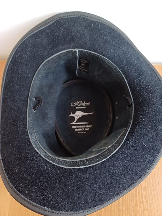 Натуральная кожаная шляпа HAWKINS ориг Австралия 58 см