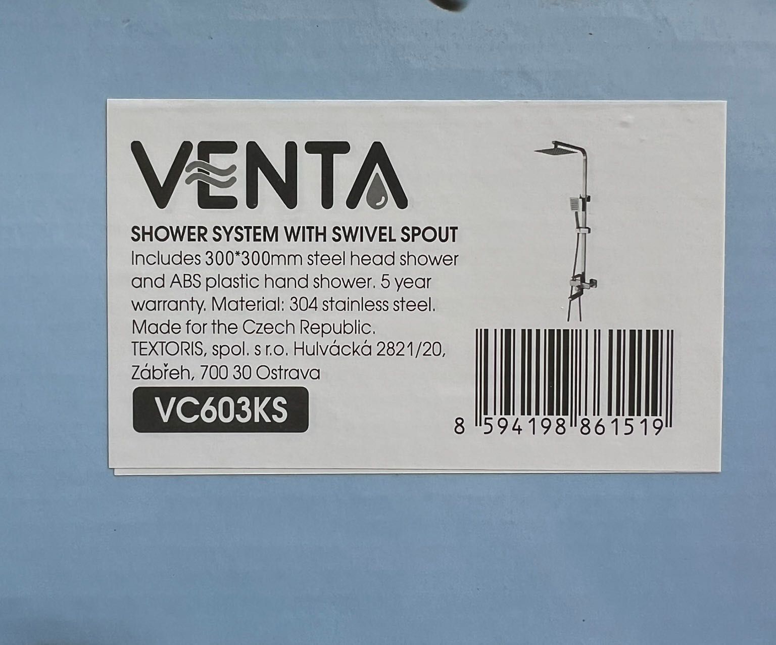 ‼️Чешская душевая стойка Venta VC603KS система(колонна)с смесителем‼️