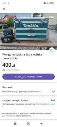 Wkrętarka Makita 18v z walizka