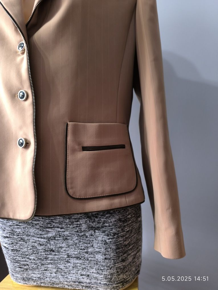 Marynarka 12 L 14 xl żakiet blezer camel krótki elegancki codzienny